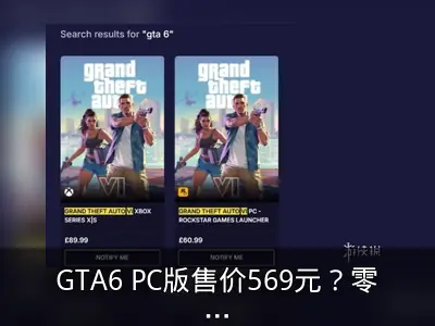 GTA6 PC版售价569元？零售商页面引猜测