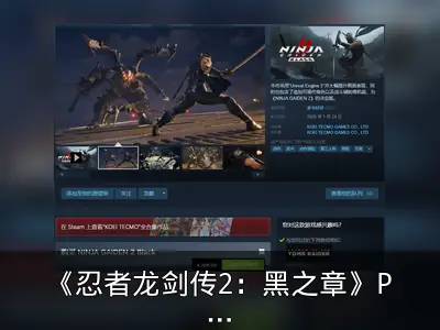 《忍者龙剑传2：黑之章》PC版发售当日遭破解