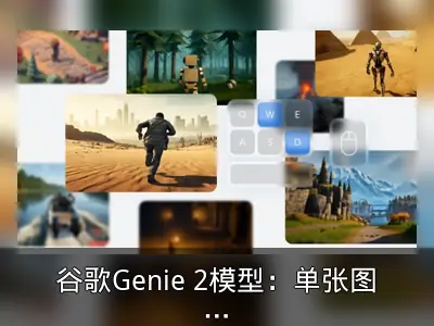 谷歌Genie 2模型：单张图片即可生成可交互3D环境