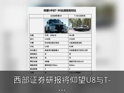 西部证券研报将仰望U8与T-90坦克对比引关注